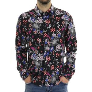 CAMICIA A FIORI NERO